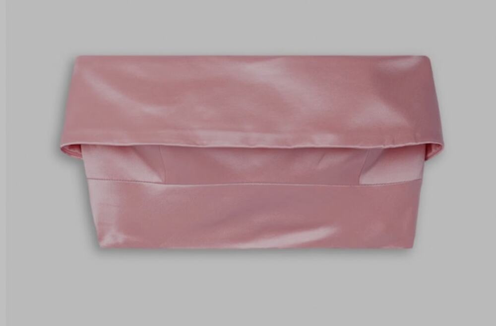 [NWT] FLEUR DU MAL Strapless cropped silk-charmeuse top (Pink; Size 8)